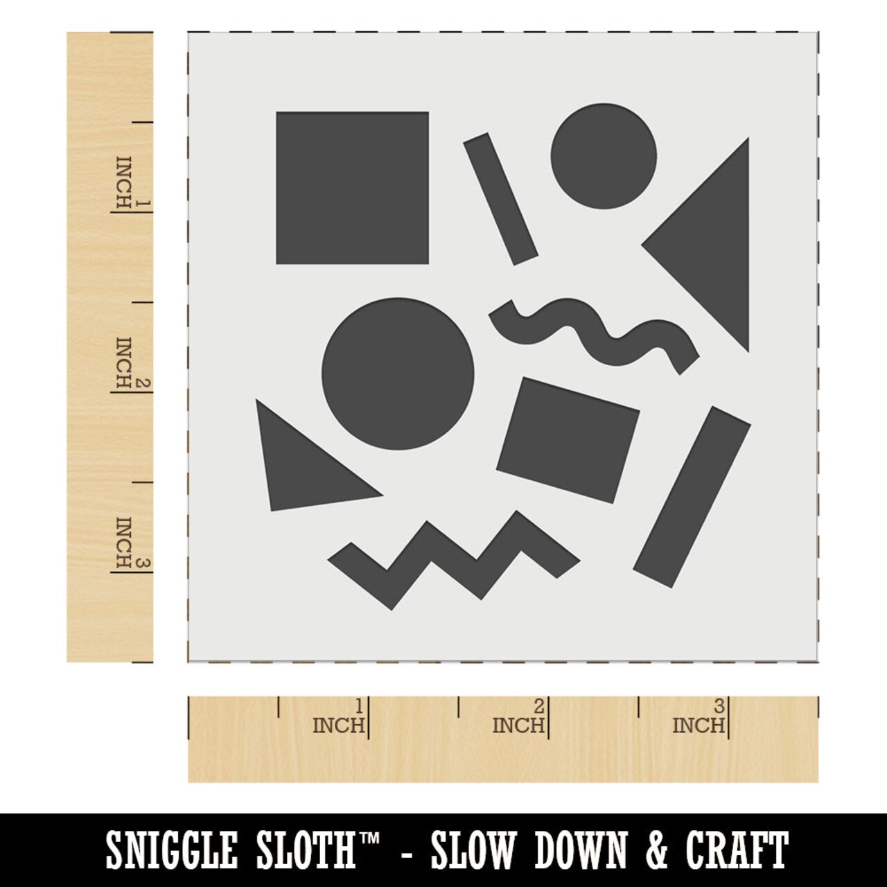 80s 90s Shapes Circle Square Squiggle Geometric Pattern Wall Cookie DIY Craft Reusable Stencil